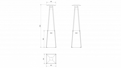 Газовый нагреватель UMBRELLA/B/G31/37MBAR/S/ZE - белый, с газовым оборудованием